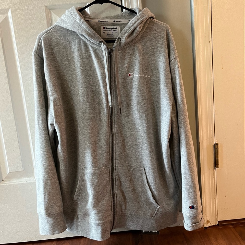 Champion Ziggy Zip Up Performance Knit 1X Light Grey Like New